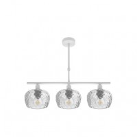 Distribuidor - Lâmpadas Diversas | Lâmpadas Modernas | LAMPARA ESTELA 3XE14 BLANCA REGX55X13 CM C/TULIPAS CRISTAL TALLADO TRANSPARENTE Ref: 196853001